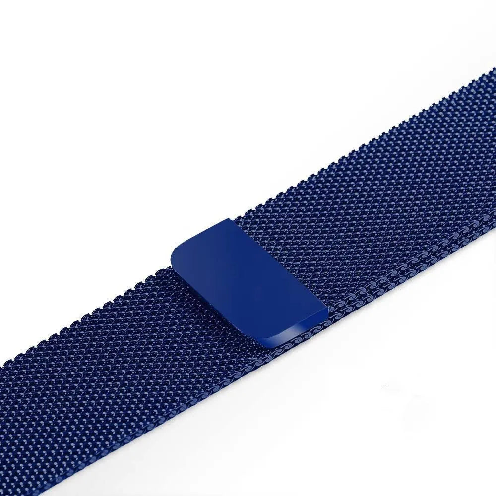 Stainless steel watch strap in silver, black, gold, and rose gold colours for 38mm and 42mm watches.