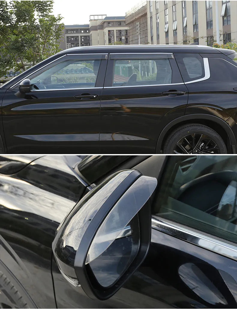 23 New Outlander window deflector set in engineering plastic, Black Warrior and translucent options