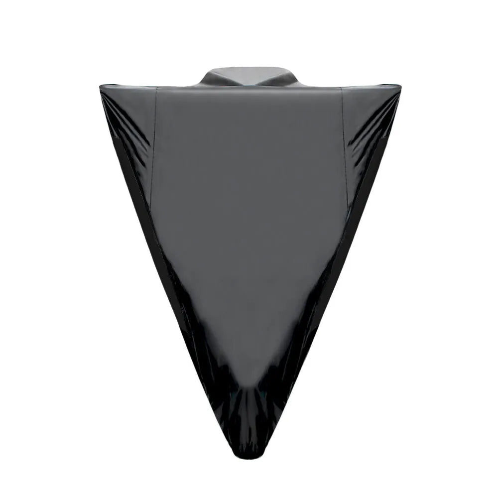 Polyester motorcycle cover with anti-theft features in black, black red or black silver colours