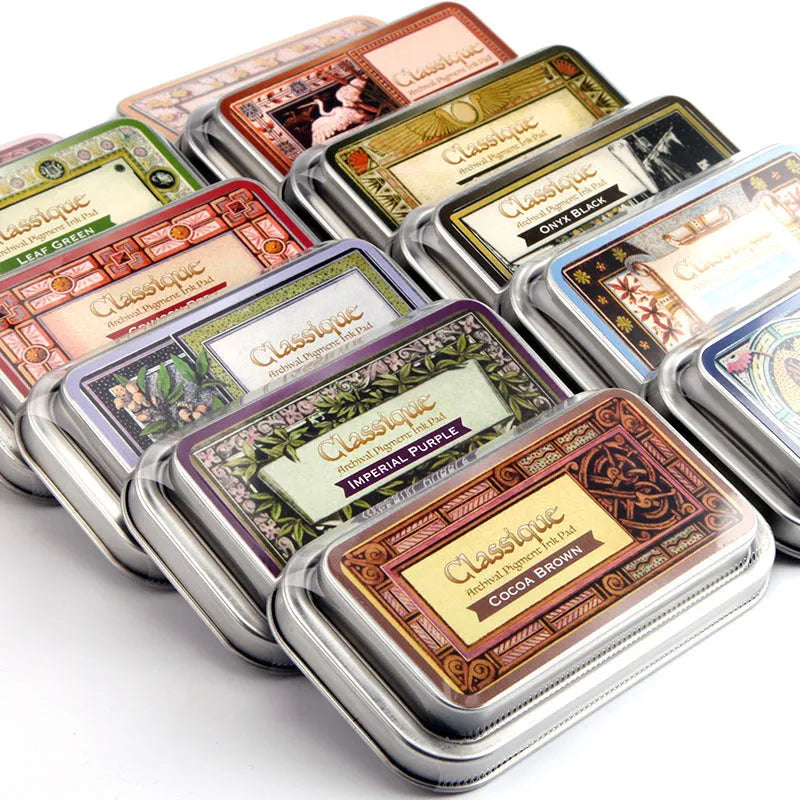 Rectangular oily ink pad for DIY rubber stamps in five colour options