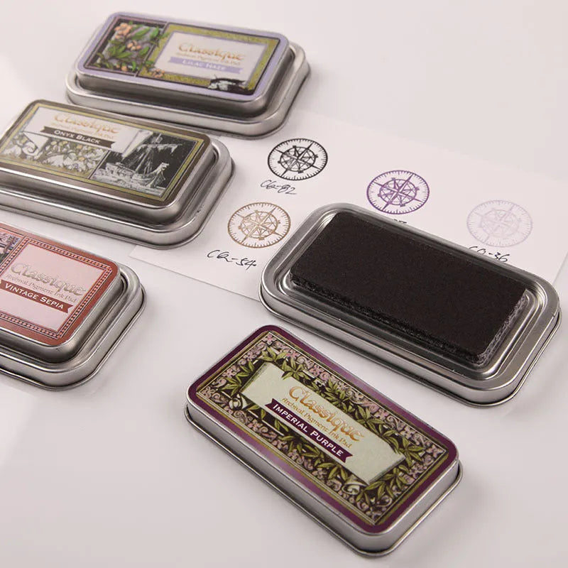 Rectangular oily ink pad for DIY rubber stamps in five colour options