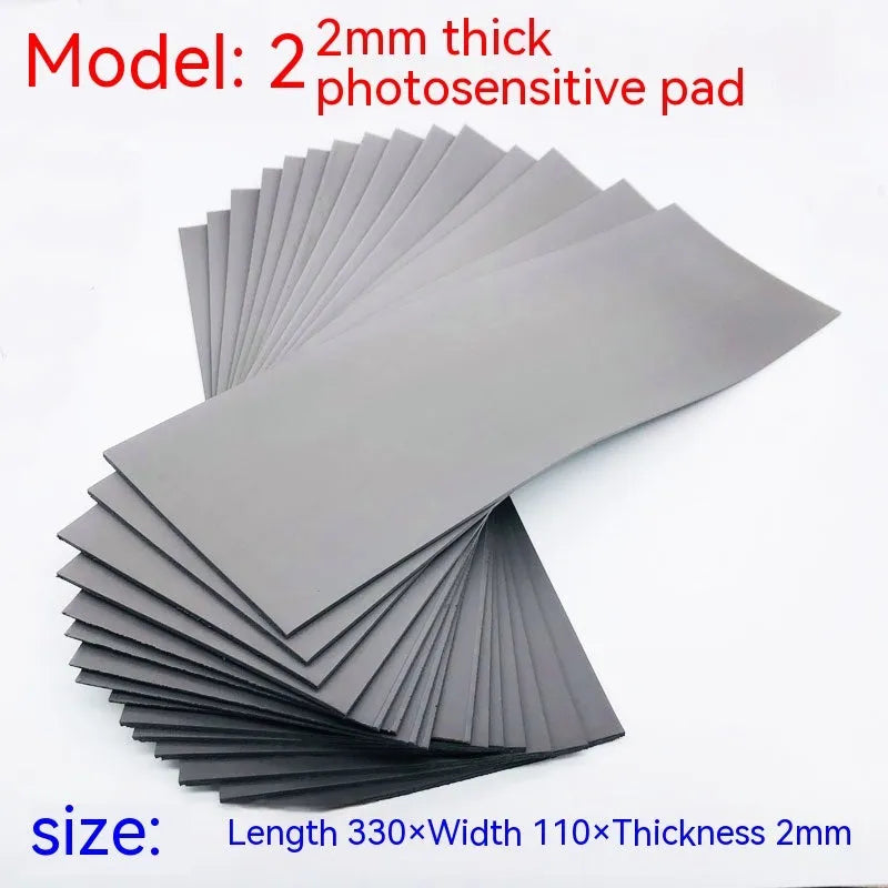 Black and grey light-sensitive seal printing mat for calligraphy measuring 330x110mm
