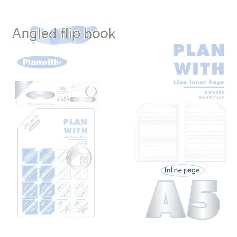 Artsy ins style salt series student draft notebook showing oblique angle design with 60 sheets