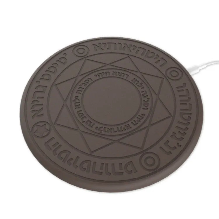 Square wireless charging pad with glowing magic array pattern design for smartphones
