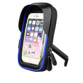Waterproof TPU mobile phone stand mounted on bicycle handlebars showing smartphone compatibility