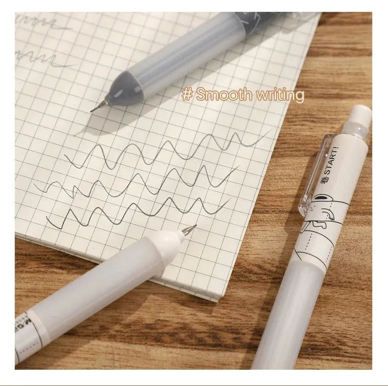 Black and white 0.5mm mechanical pencils with cloud grip design on plastic barrel