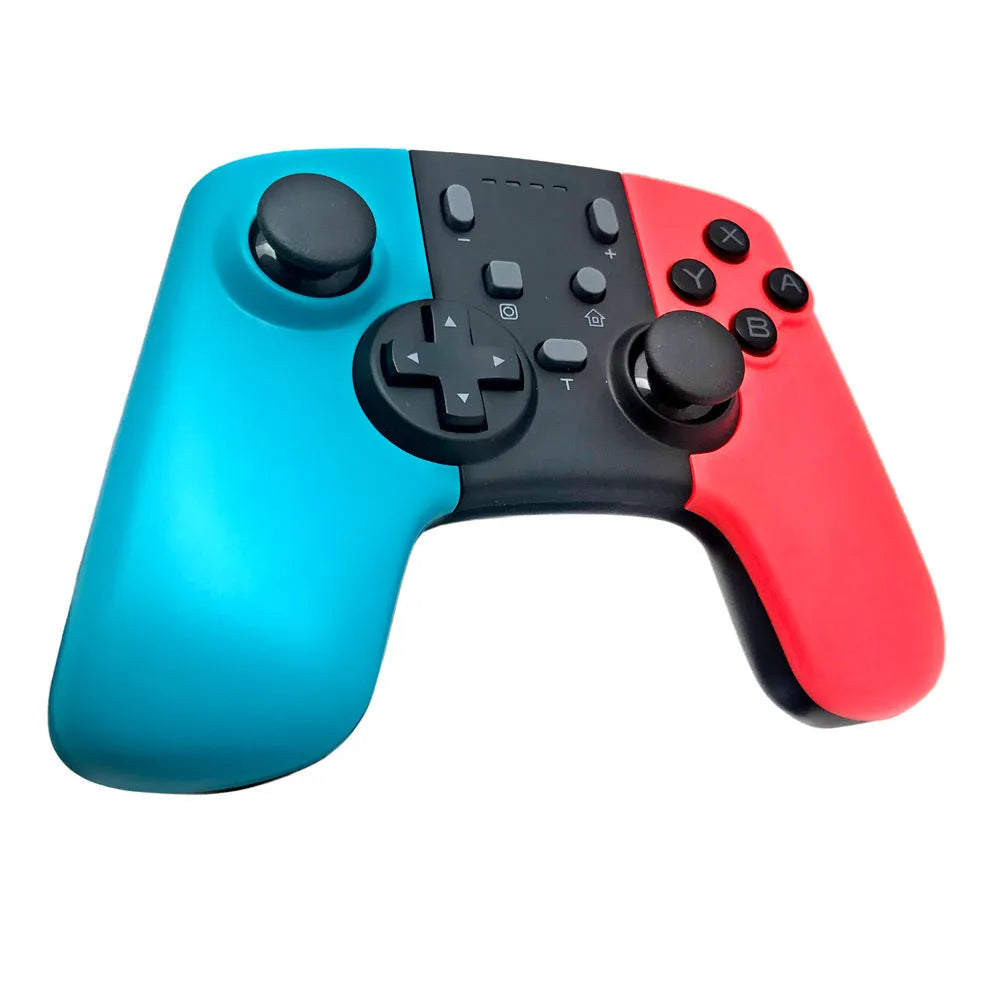 SWH Wireless Nintendo Switch game controller showing buttons, analog sticks, and LED indicators.