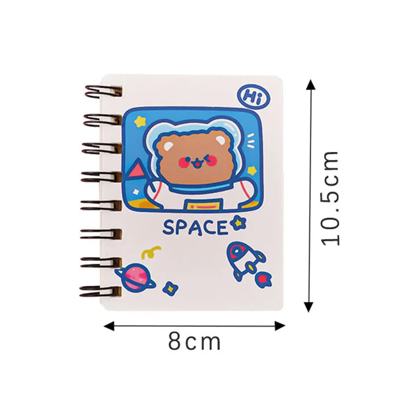 Astronaut Flipped Portable Pocket Flipper Notebook in A6 size with space-themed illustrated cover