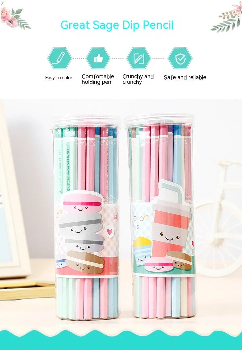 Basswood thermal transfer pencil with six-angle rod design on drafting paper