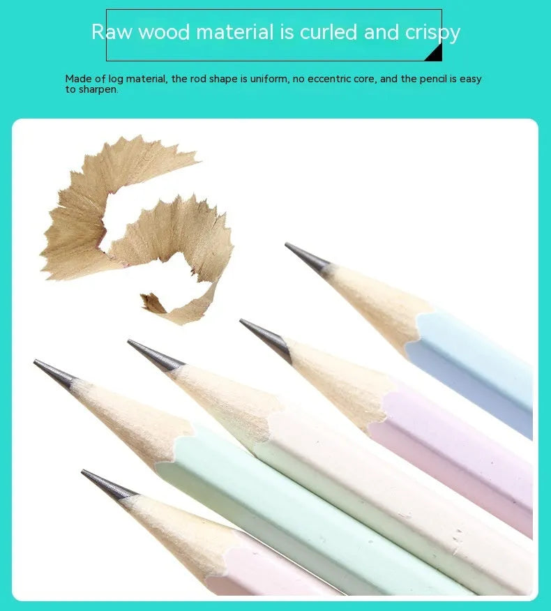 Basswood thermal transfer pencil with six-angle rod design on drafting paper