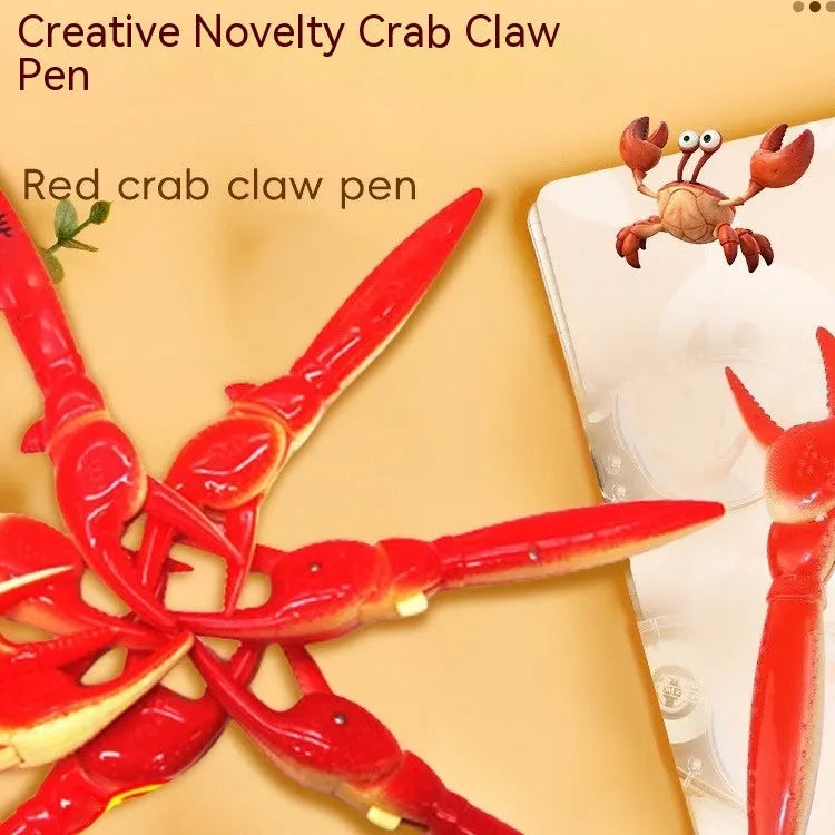 Crab ballpoint pen with pressing can clip mechanism and crab design