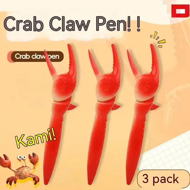 Crab ballpoint pen with pressing can clip mechanism and crab design