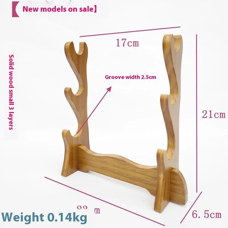 Chinese style wooden shelf bracket with multiple layers for display.