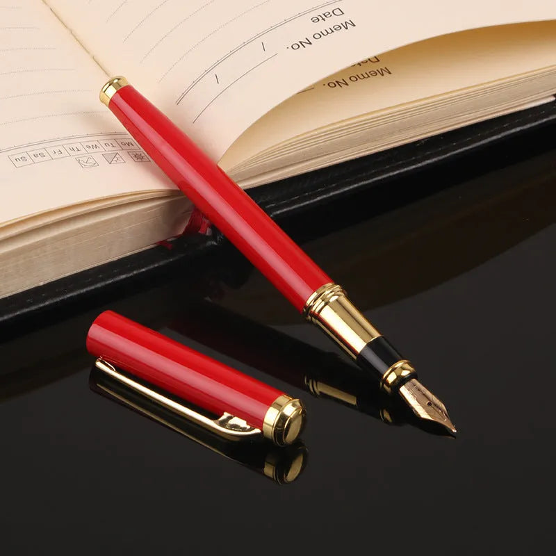 Metal fountain pen with 0.5mm Yijin nib in red and black colour options
