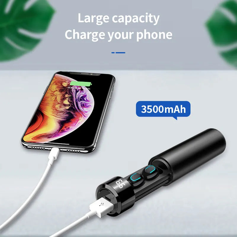 Q67 Bluetooth headset sports running TWS double ears wireless earbuds with charging case in golden and black colours