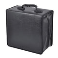 Black Oxford fabric CD DVD storage binder organiser with zipper and top carry strap.