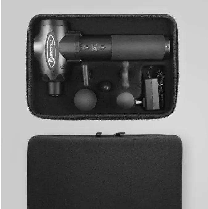 Black and white muscle relaxation massager with lithium battery and adjustable speed control