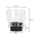 Transparent plastic horn-shaped face shield cover for Delta grinding tools.