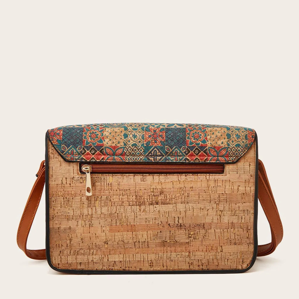 Women's printed PU leather crossbody bag with single strap in large capacity design