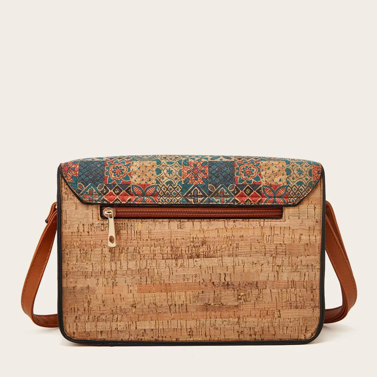 Women's printed PU leather crossbody bag with single strap in large capacity design