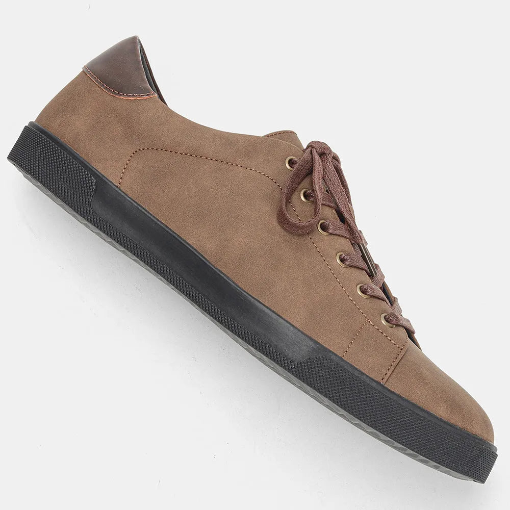 Men's casual board shoes with PU upper rubber sole and leather stitching low top flat heel size 40-46 three colours KD4276 KD4277 KD4278