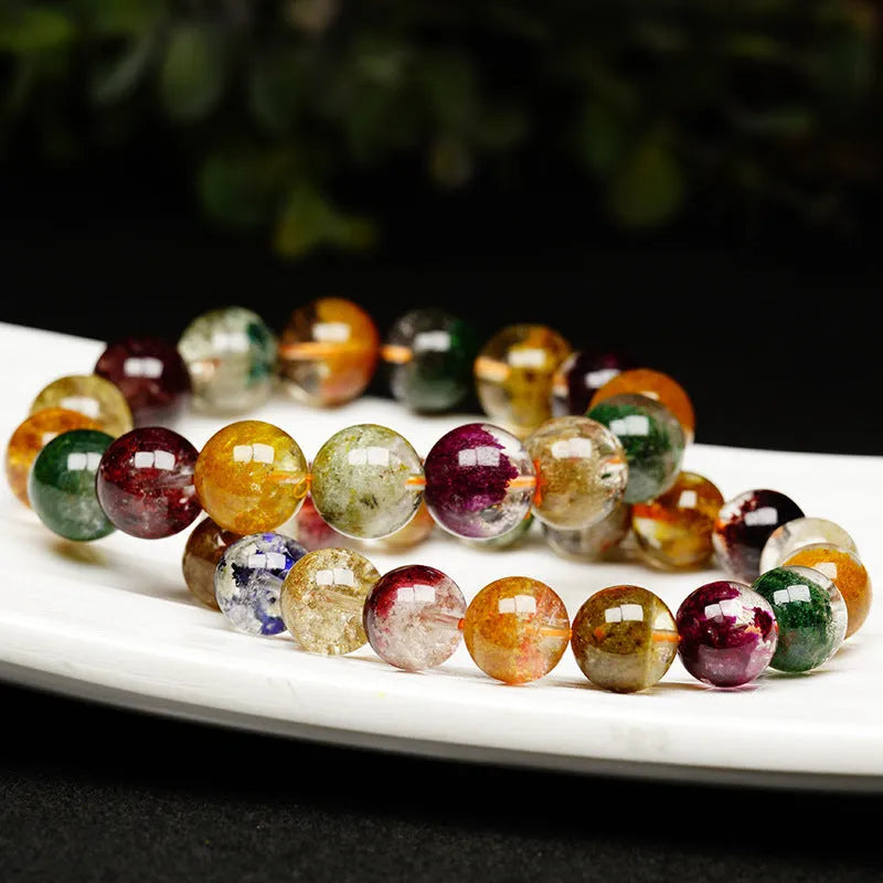 Colourful four seasons ghost cornucopia crystal bracelet in ethnic retro style.