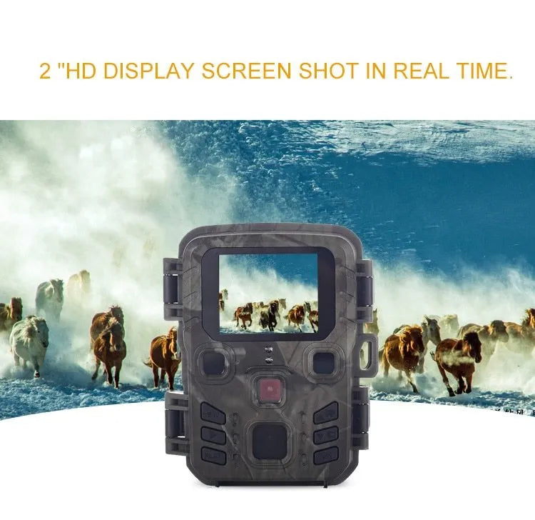 Black infrared night vision monitoring device with 12-megapixel sensor and TF card slot