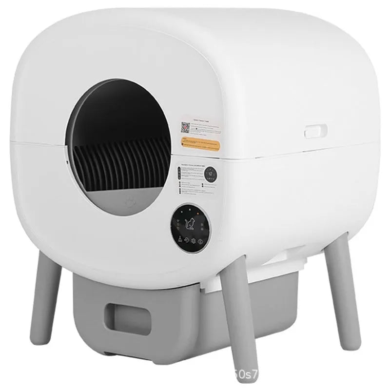 Intelligent automatic cat litter box with 13L waste storage capacity and ABS plastic construction