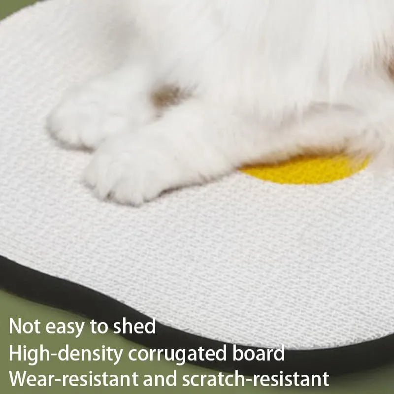 Wall mounted corrugated cat scratching board in grey colour with removable adhesive backing