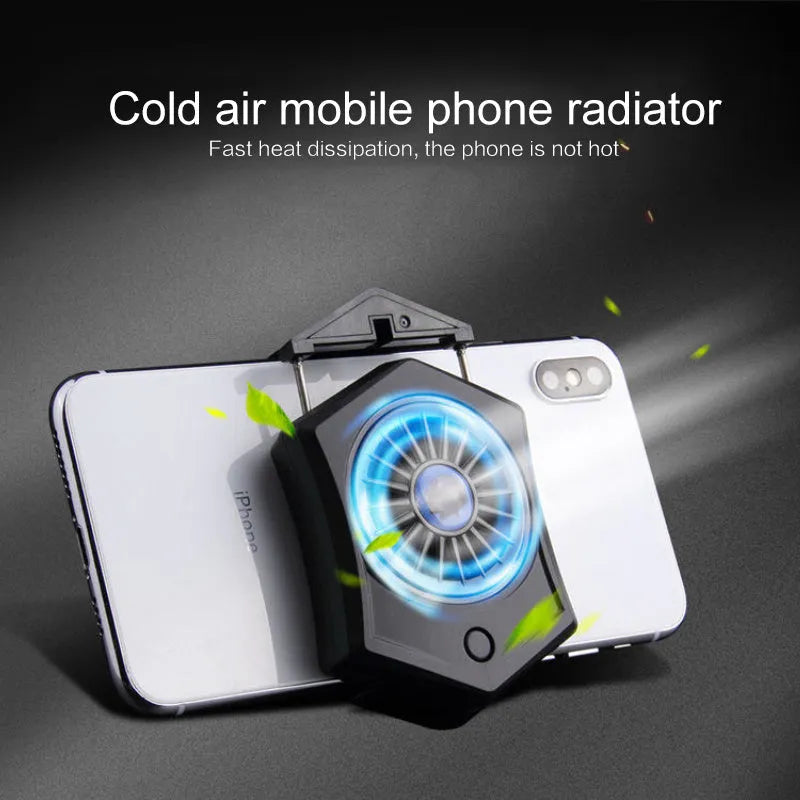 Black and white mobile phone radiator with USB interface for gaming device cooling