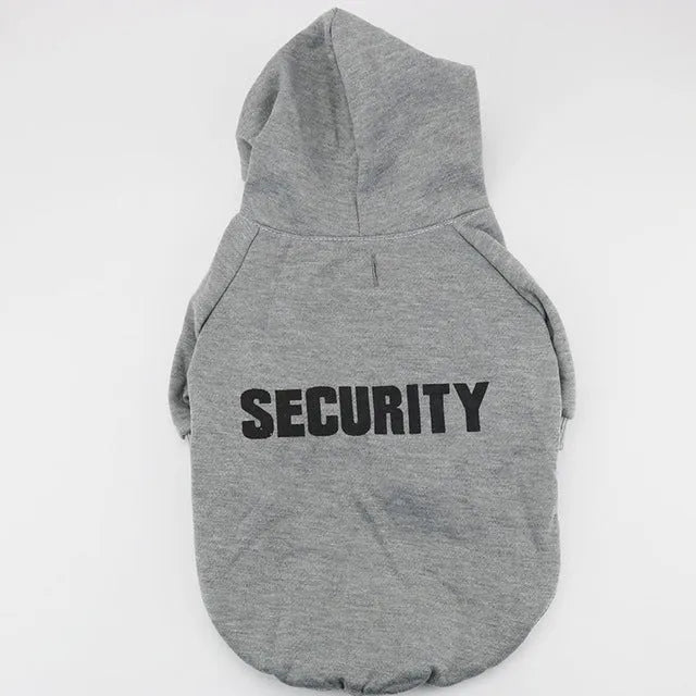 Fleece pet sweater for small dogs in gray with security fit for winter walks