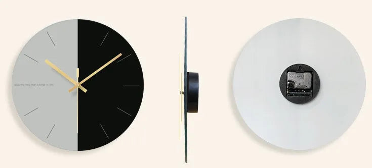 Transparent tempered glass minimalist wall clock with silent movement, 29.5cm diameter