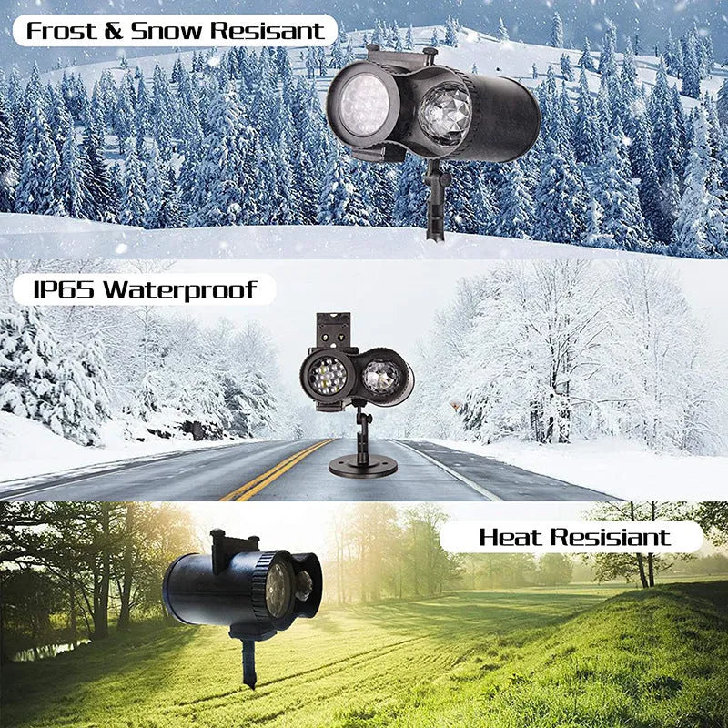 Outdoor waterproof double tube animated watermark LED light with IP65 rating.