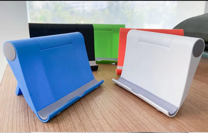 Folding tablet stand with multi-angle adjustment for phones and tablets