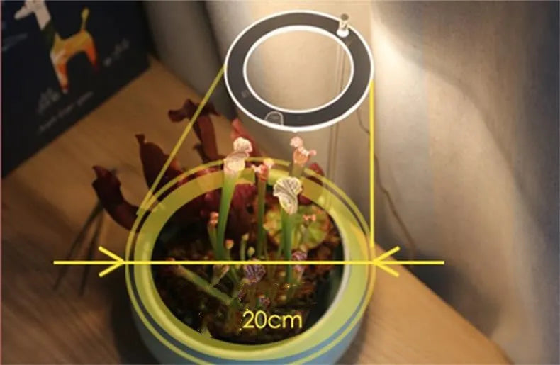 USB LED plant grow light with transparent PC and aluminium housing on a 25cm acrylic stick.