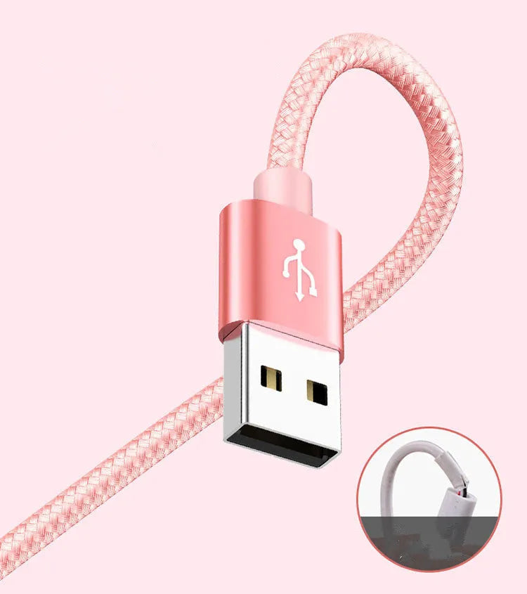 Three-in-one Micro USB charging cable 1.2 metres long in six colour options