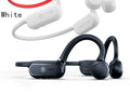 Black air conduction Bluetooth wireless earphone with an ear-hook design and touch controls on the housing.