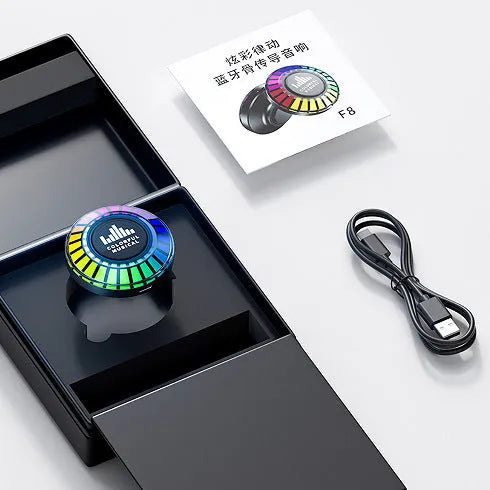 Small cubic voice control Bluetooth ambience lamp projecting Polar Light effects.