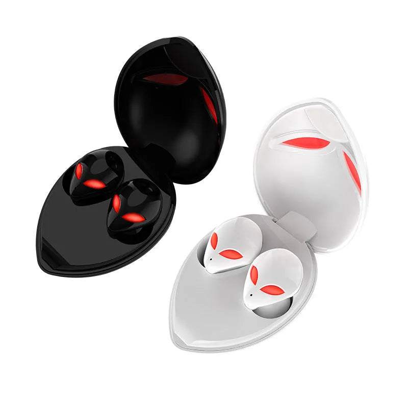 Creative Outer T8 Starman alien design Bluetooth wireless earphones in black or white with LED lights