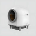 White automatic enclosed cat litter box with ABS plastic construction