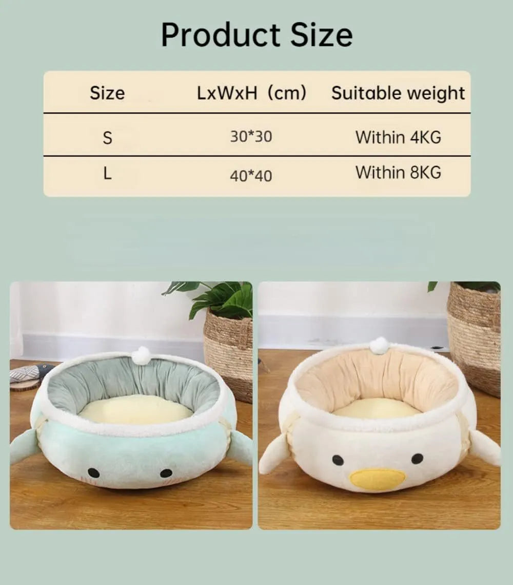 Green dinosaur-shaped cat bed shown both hanging as a hammock and laying flat as a sofa for small pets.