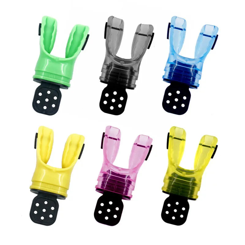 110mm edible silicone diving mouthpiece in multiple colour options including black, white, blue and transparent