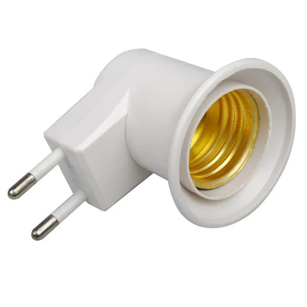 White E27 screw lamp holder wall adapter with switch control for AU EU or US electrical sockets