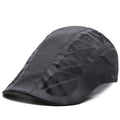 Adjustable mesh beret hat in grey with geometric pattern, curly brim, and dome top for summer sun protection