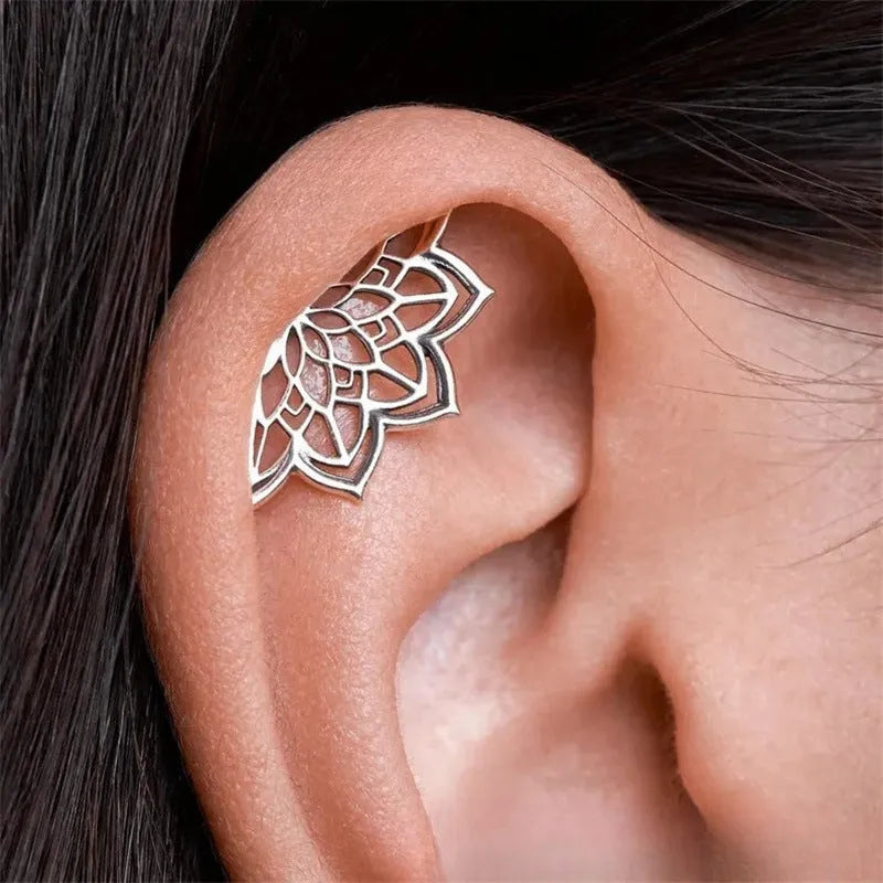 Spider web geometric mesh stud earrings in gold and silver electroplated metal