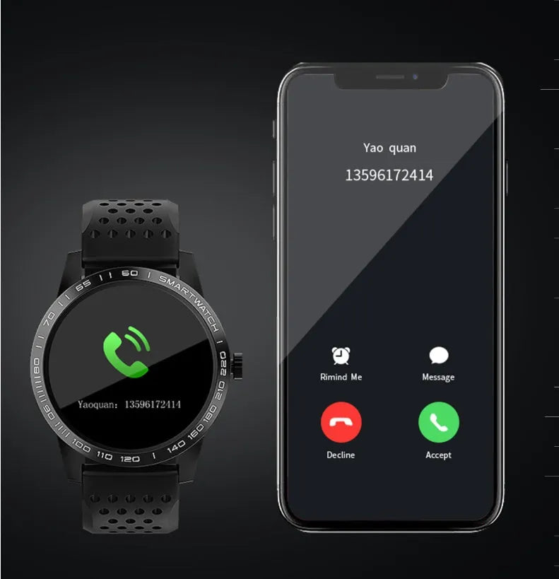 Black smart bracelet with 1.3-inch colour screen showing heart rate monitoring display