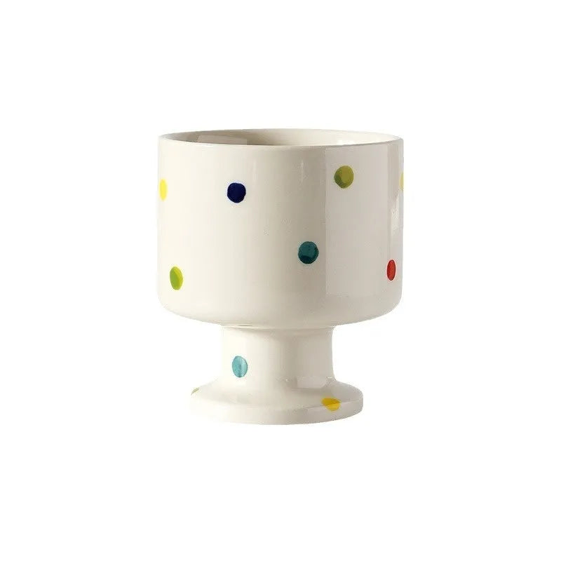 Hand-pinched irregular ceramic mug in solid colour with modern design and 14.5cm height
