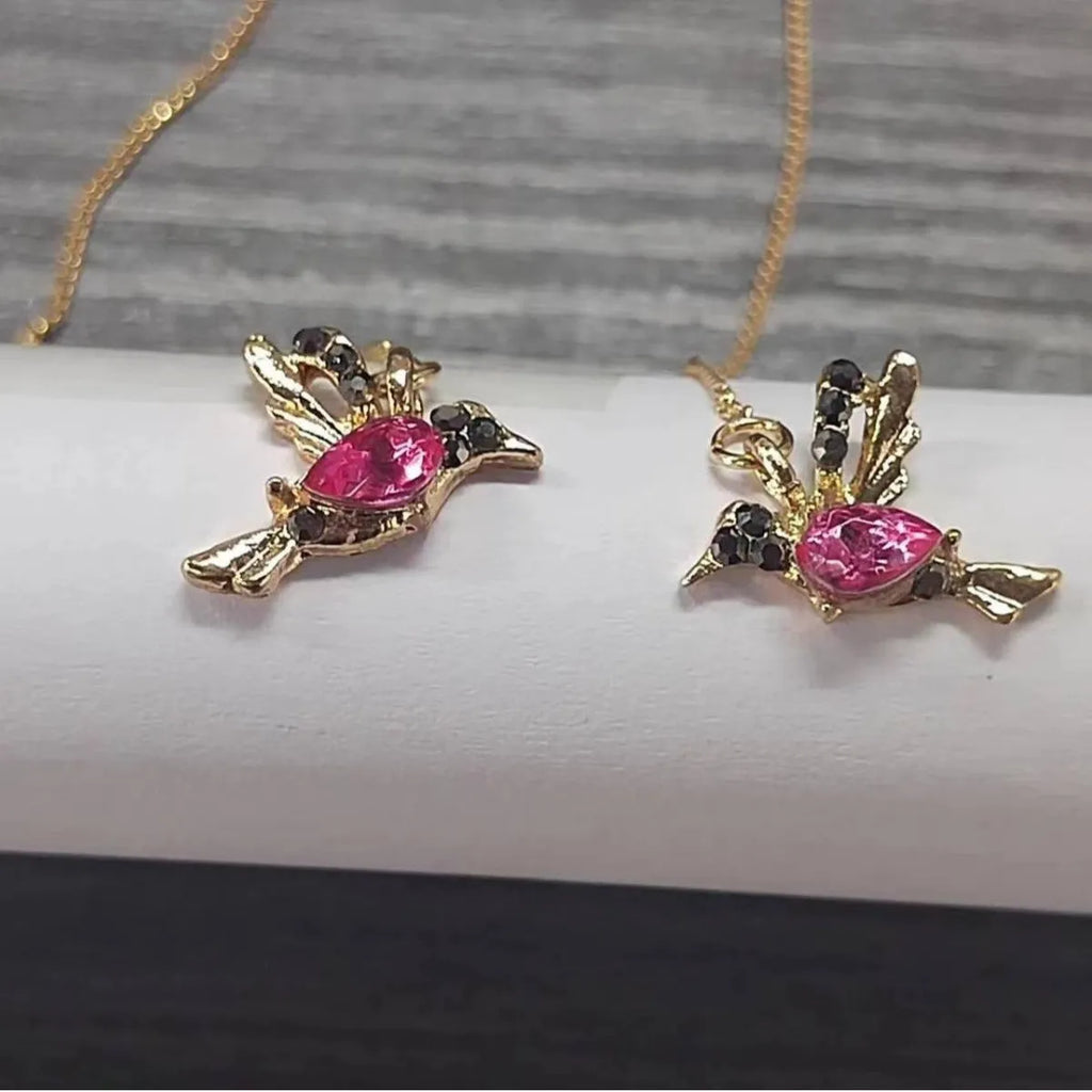 Bird hanging long style earrings for women with mixed zirconium wings in alloy construction