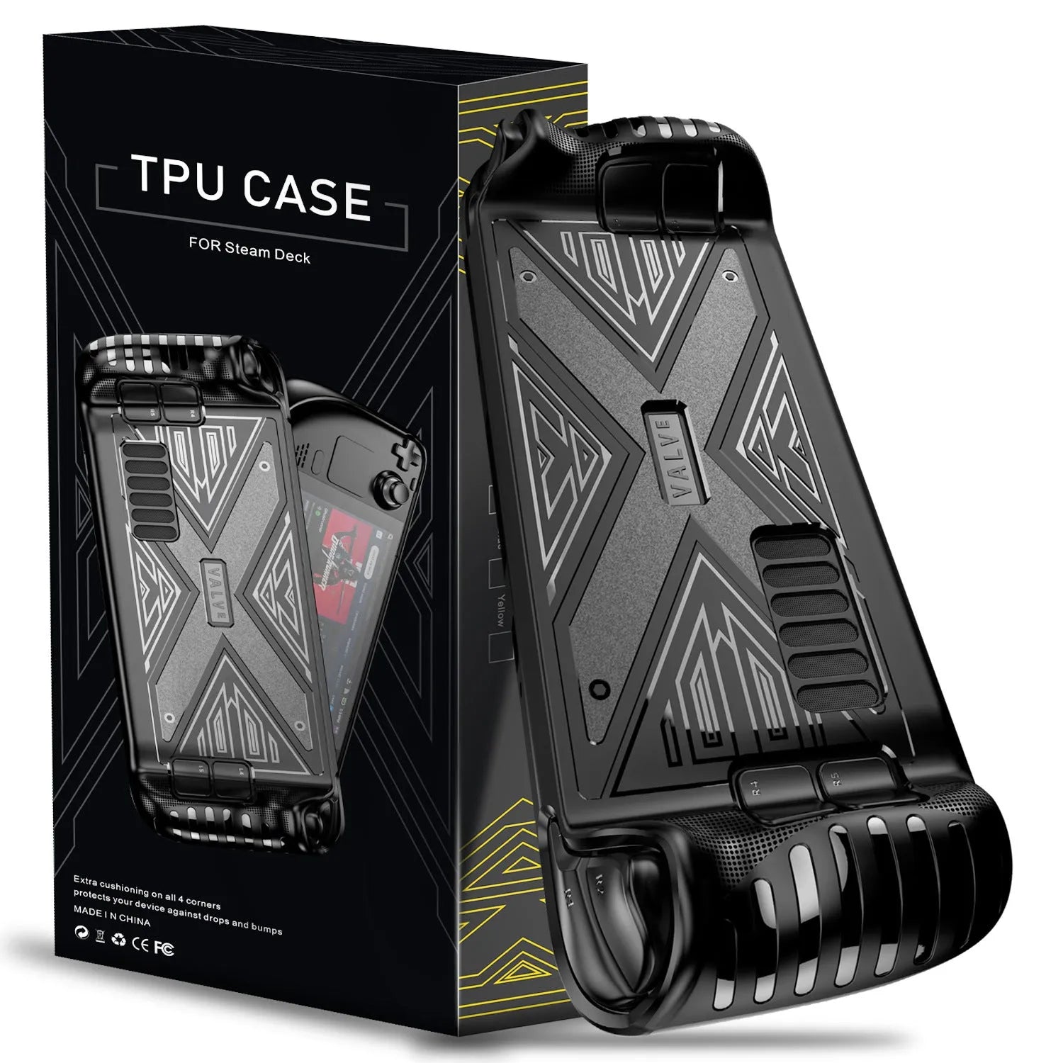 TPU silicone protective cover for handheld gaming console in red, blue, or black colour