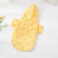 Fashion Pet Raincoat Dog Clothing in polyester with Cute Travel Bear print, available in sizes S to XL